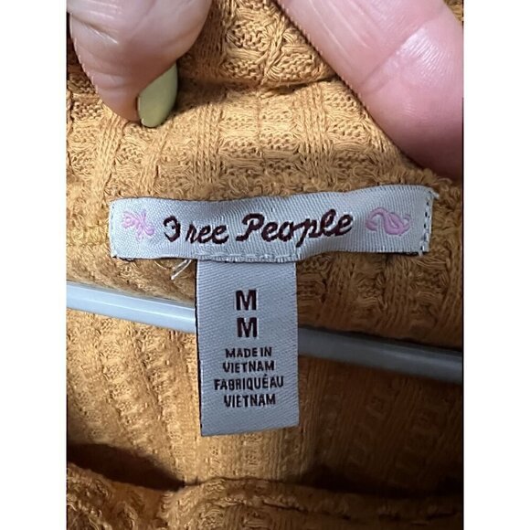 FREE PEOPLE COWL NECK TOP CANYON MOON SWEATER, SLIT ON THE BACK,100% COTTON, MED - Picture 5 of 7